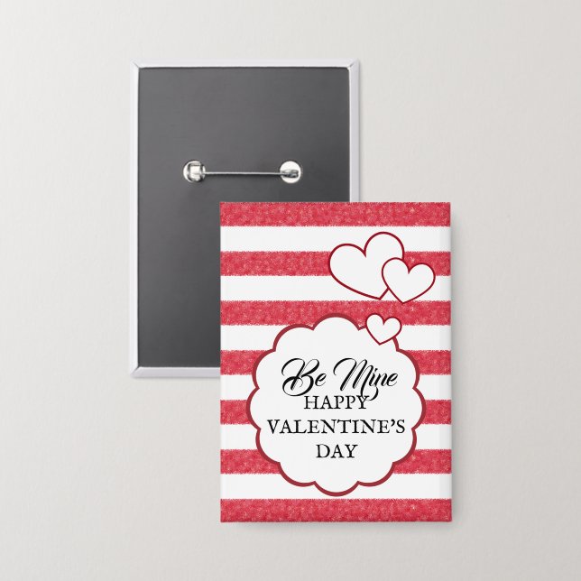 Badge Soye à moi Joyeuse Saint-Valentin Cœur Craie Rayur (Recto/Verso)