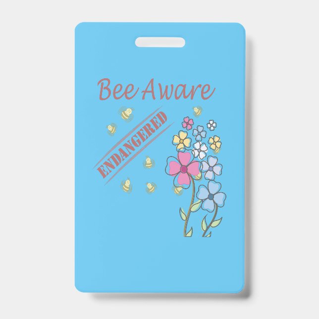 Badge Soyez Prudents - Sauvez les Abeilles (Avant)