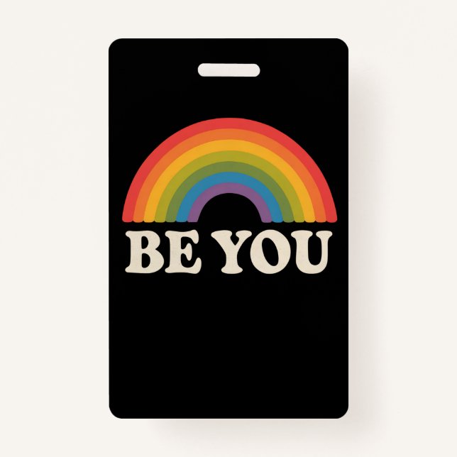 Badge Soyez vous gay Lesbian Pride LGBTQ Ally Rainbow Re (Devant)