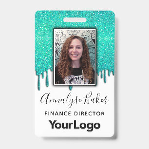 Badge Sparkly Glitter Professional CNA Nurse Photo Nom 