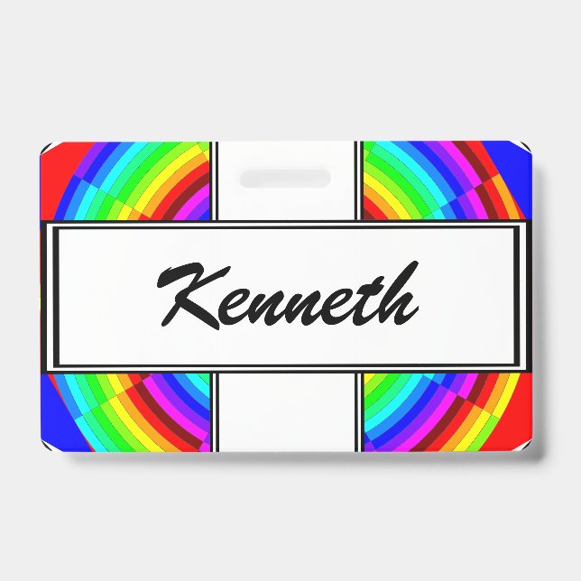 Badge Spirale arc-en-ciel par Kenneth Yoncich (Avant)