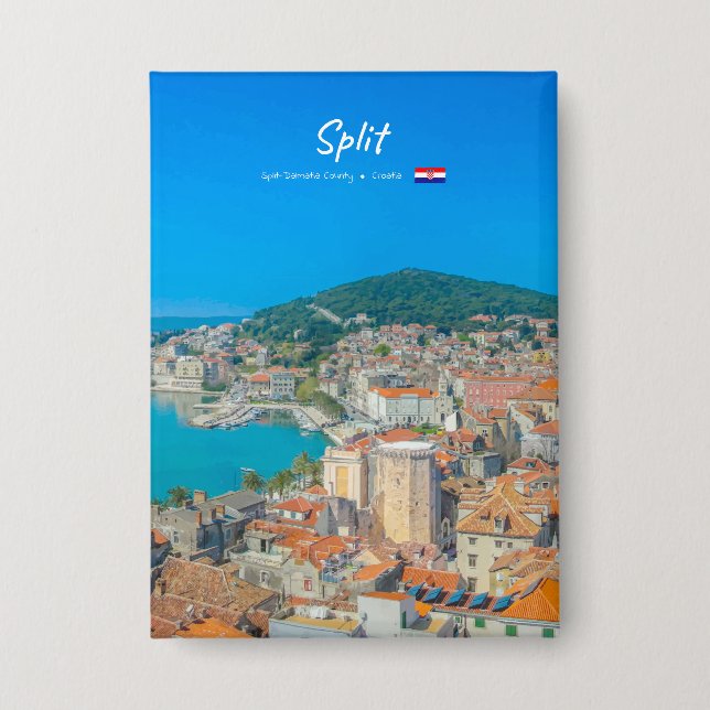 Badge Split, Croatie - Ville côtière (Recto)