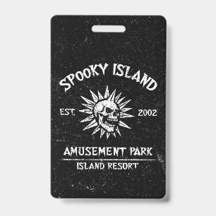 Badge Spooky Island Établie 2002 Parc d'attractions Crân