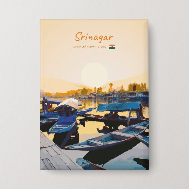 Badge Srinagar, Inde - Bateaux Shikara du lac Dal (Recto)