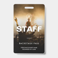 Staff Crew Access Event Concert Music Festival