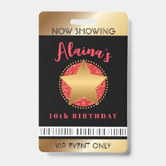 Badge STAR DE CINÉMA HOLLYWOOD BROADWAY Carte VIP d'anni