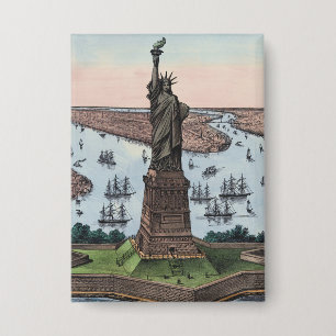 Badge Statue de la Liberté 1885 dans le port de NYC Art