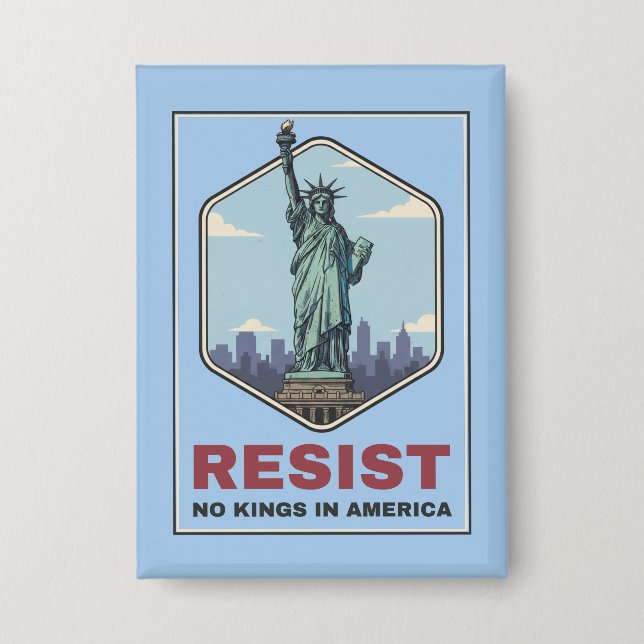 Badge Statue de la Liberté Résiste Anti-Trump (Recto)