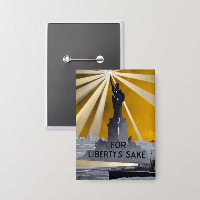 Badge Statue de la Liberté Torch et de la Marine américa (Recto/Verso)