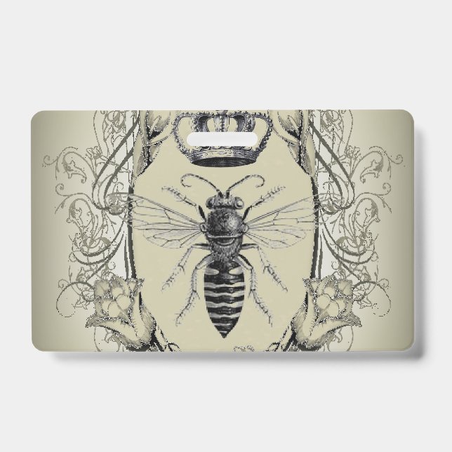 Badge steampunk beekeeper patron dame bee reine couronne (Avant)