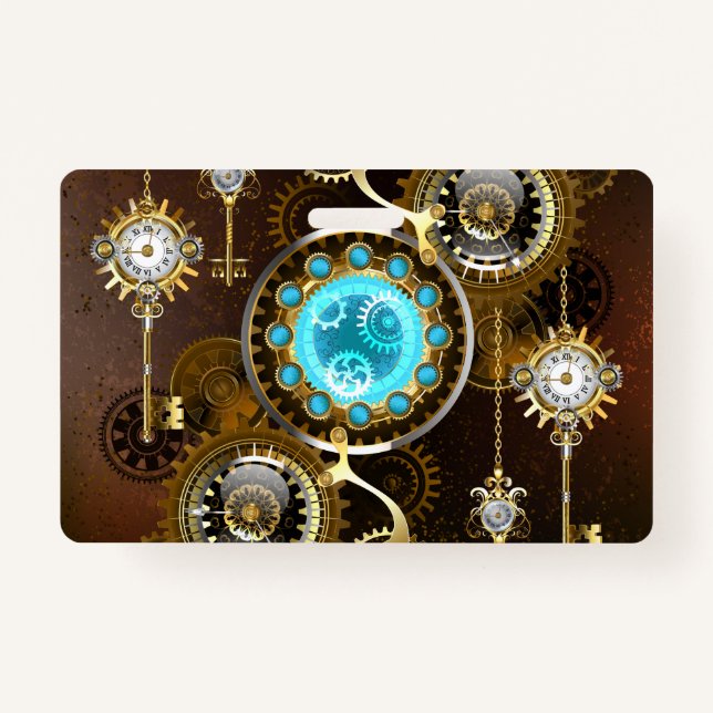 Badge Steampunk Rusty Background (Devant)