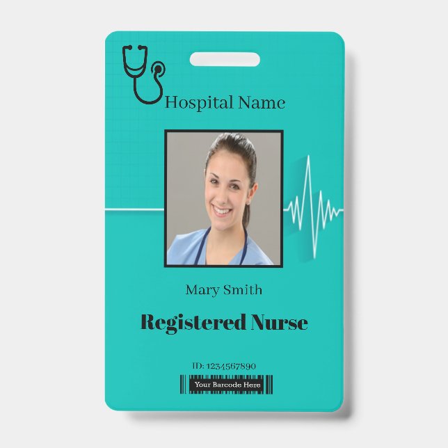 Badge Stethoscope Cardio Heartbeat ID photo Médicale (Avant)