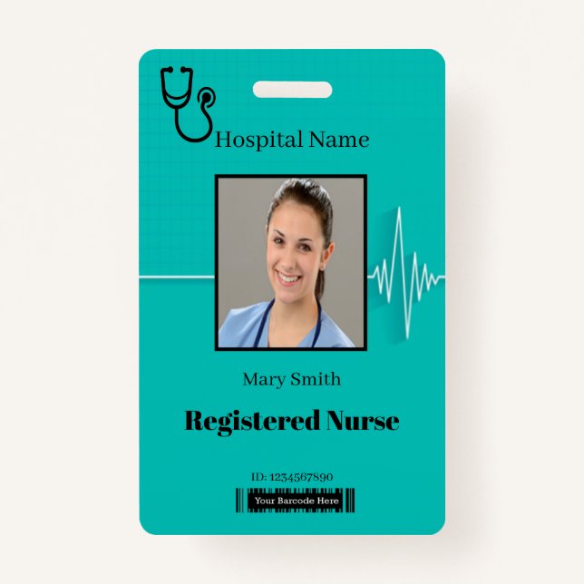 Badge Stethoscope Cardio Heartbeat ID photo Médicale (Devant)