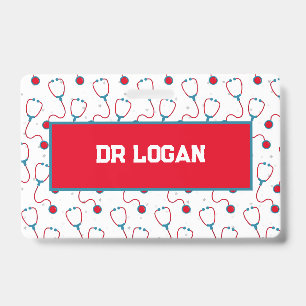 Badge Stéthoscope personnalisé au nom du médecin cadeau