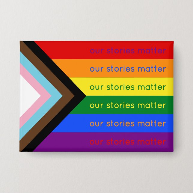Badge Stories Matter Gay Pride Intersection Rainbow Flag (Recto)