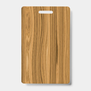 Badge Style en bois élégant de grain