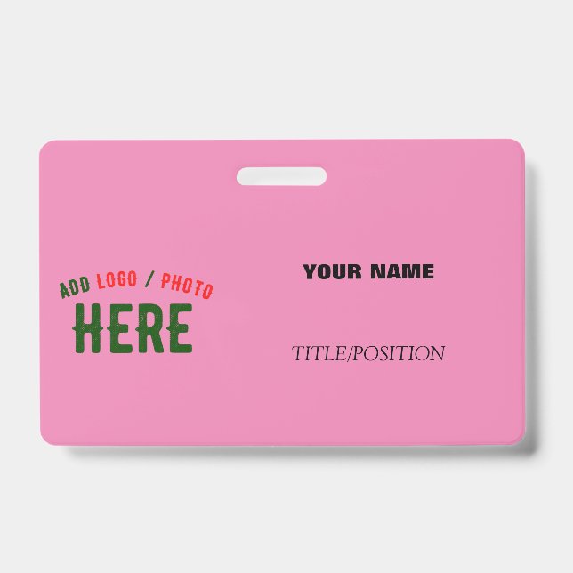 BADGE STYLÉ MODERNE PERSONNALISABLE ROSE MARQUE VERIFIÉE (Avant)