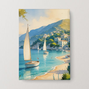 Badge Style vintage Côte d'Azur Voyage en France