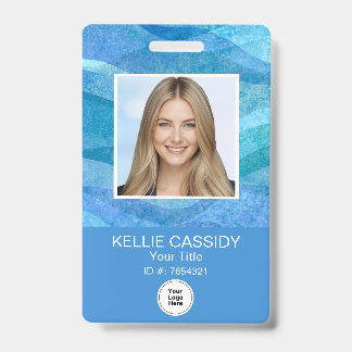 Badge Stylish Employee Photo Custom Business ID