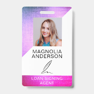 Badge Stylo d'agent de signature de prêt notaire en feui