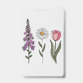 Badge Subtle Anti-Trump - Foxglove Daisy Tulip III