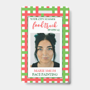 Badge Summer Food Truck Festival ID Photo Employé