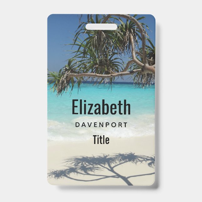 Badge Sunny Tropical Beach Ocean Paradise (Face)