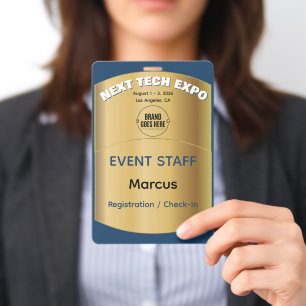 Badge Sur mesure Élégant Or Conférence Salon Exposition 
