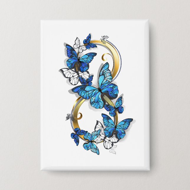 Badge Symbol Infinity of Blue Morpho Butterflies (Recto)