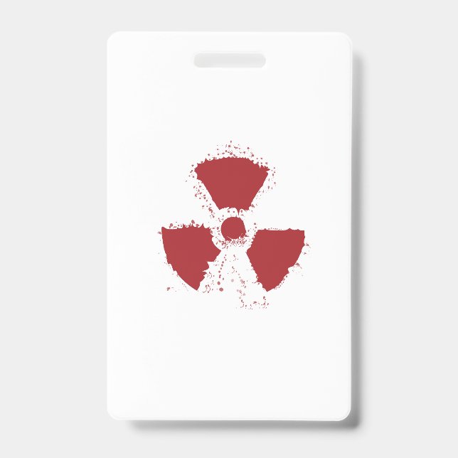 Badge Symbole d'avertissement radioactif éclaboussé (Avant)