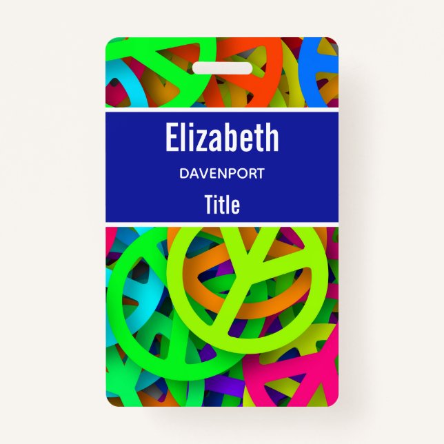 Badge SYMBOLE DE LA PAIX Motif Super 60 VIBE (Devant)