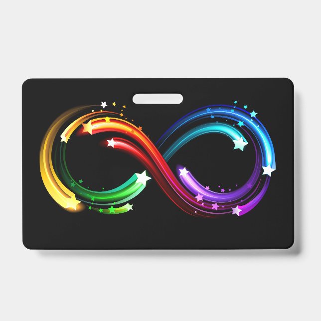 Badge Symbole de l'infini de comètes arc-en-ciel (Avant)