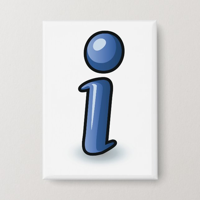 Badge Symbole d'icône d'information Bleu Glossy (Recto)