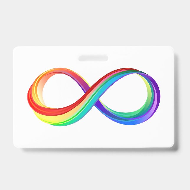 Badge Symbole d'infinité arc-en-ciel stratifié (Avant)