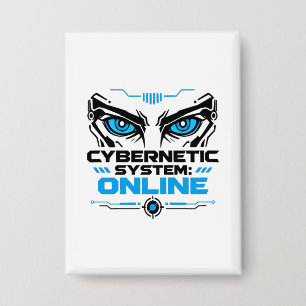 Badge Système Cybernétique En Ligne Yeux De Robot Futuri