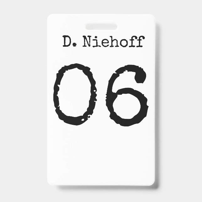 Badge (T6) Carte d'identité Dante Niehoff Vlogs (Avant)