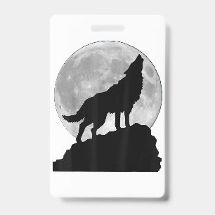 Badge T Shirt Loup sous la lumière de la lune - Chien co