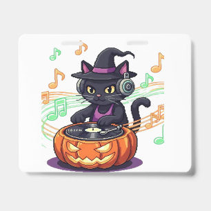 Badge T-Shirt Oversized Halloween chat Dj