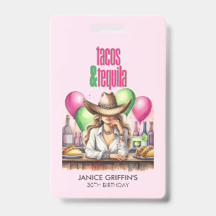 Badge Tacos Rose Chaud Anniversaire Enterrement de Vie d