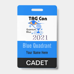Badge TAG Con 2021 - Quadrant bleu - Insigne de cadet