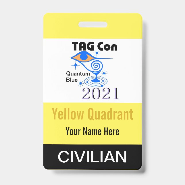 Badge TAG Con 2021 - Quadrant Jaune - Insigne civil (Avant)