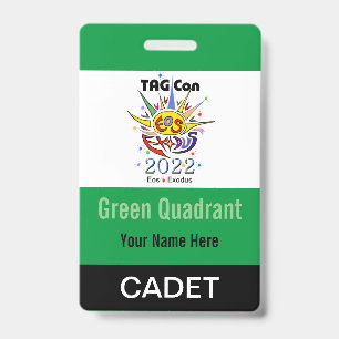 Badge TAG Con 2022 - Quadrant Vert - Insigne de Cadet
