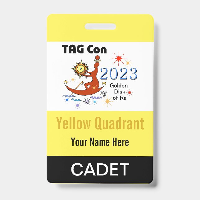 Badge TAG Con 2023 - Quadrant Jaune - Insigne Cadet (Avant)