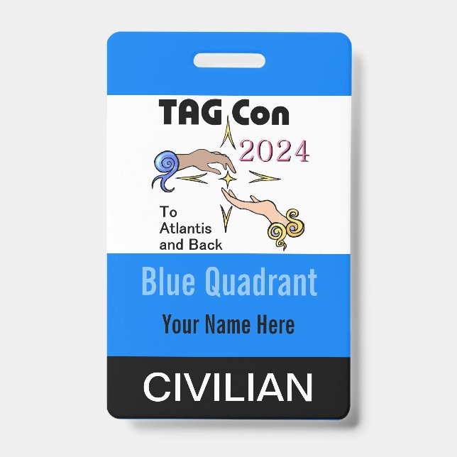 Badge TAG Con 2024 - Quadrant Bleu - Insigne civil (Avant)