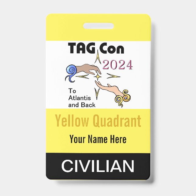 Badge TAG Con 2024 - Quadrant Jaune - Insigne civil (Avant)
