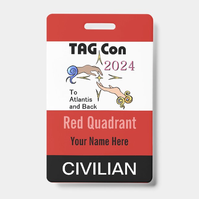Badge TAG Con 2024 - Quadrant rouge - Insigne civil (Avant)