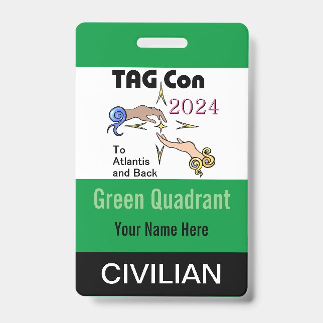 Badge TAG Con 2024 - Quadrant Vert - Insigne civil (Face)