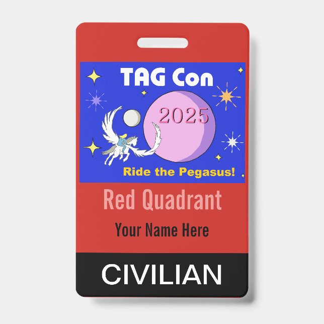 Badge TAG Con 2025 - Quadrant rouge - Insigne civil (Avant)