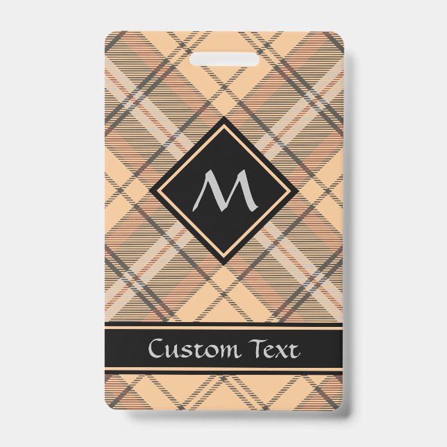 Badge Tartan beige et marron (Avant)