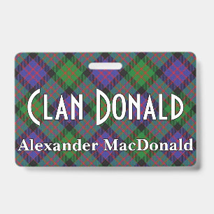 Badge Tartan Clan Donald MacDonald Snappy